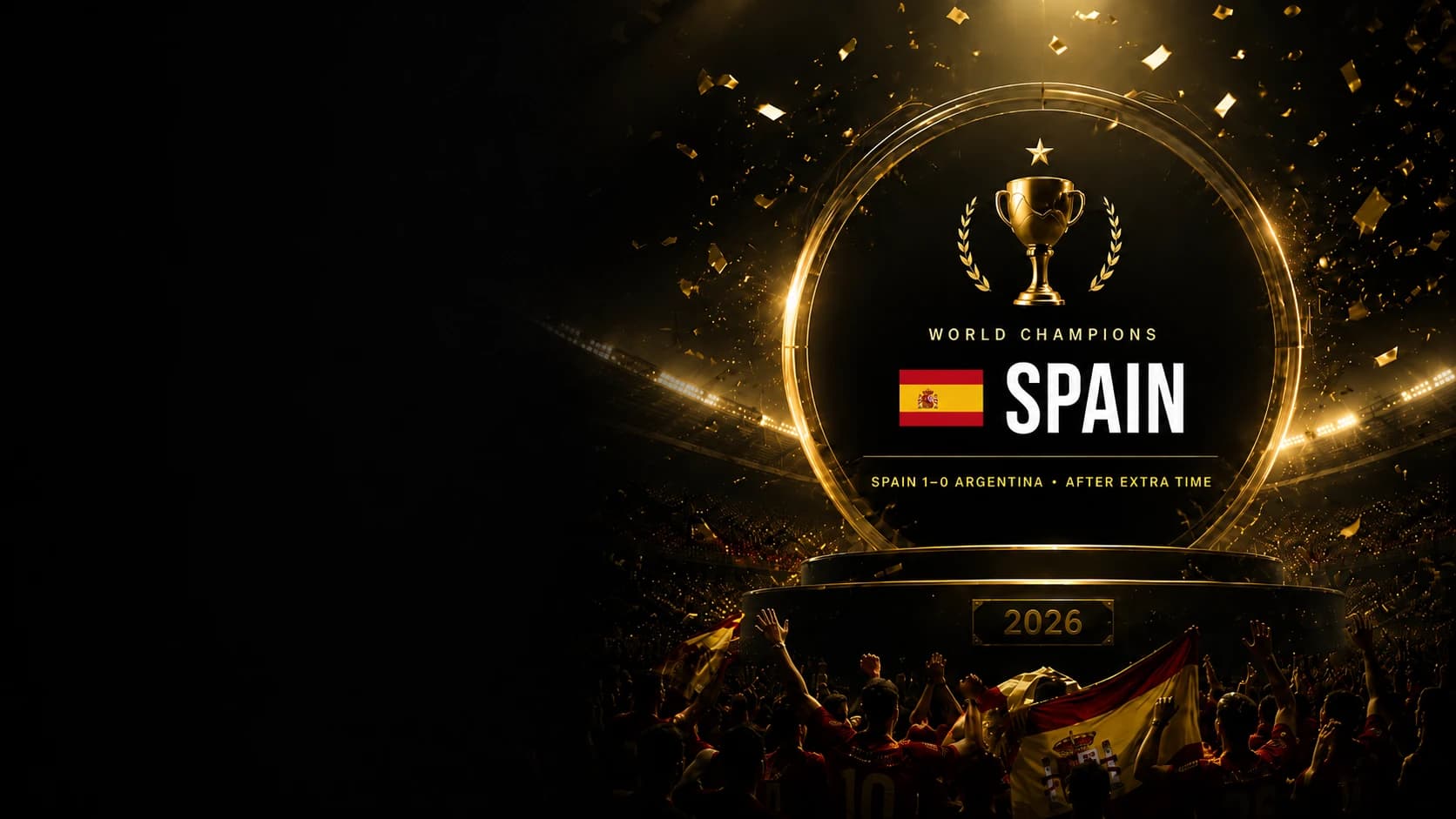 Spain celebrating the 2026 World Cup championship